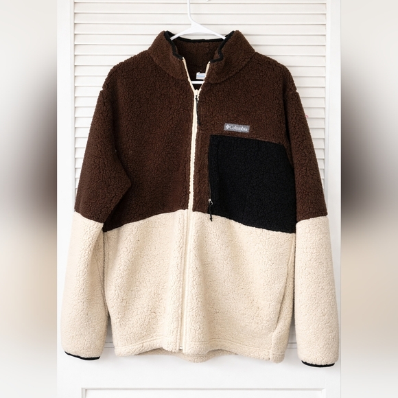 Columbia Other - Columbia Sherpa Fleece Jacket Mens Large Colorblock Full Zip Cozy
